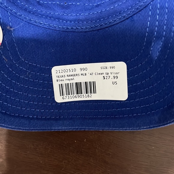 Blue Texas Rangers Visor MLB Genuine Merchandise (NWT) Adjustable - Picture 2 of 5